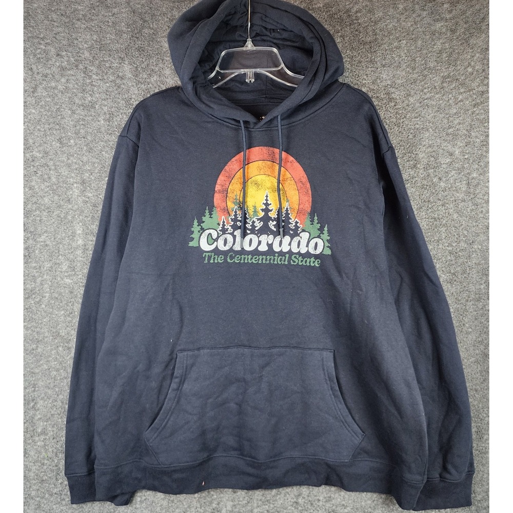 Home Free Hoodie Mens 2XL Colorado Retro Sunset Navy Blue Graphic NEW